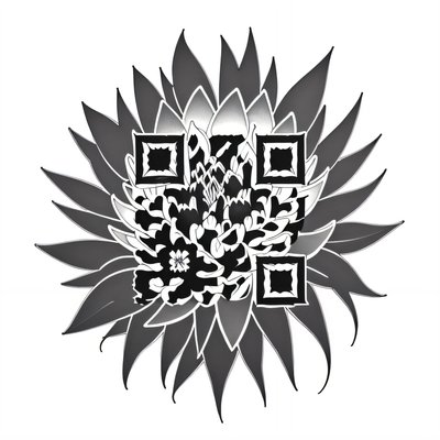 Protea Bloom Ink Tattoo QR Code for Temporary Tattoos