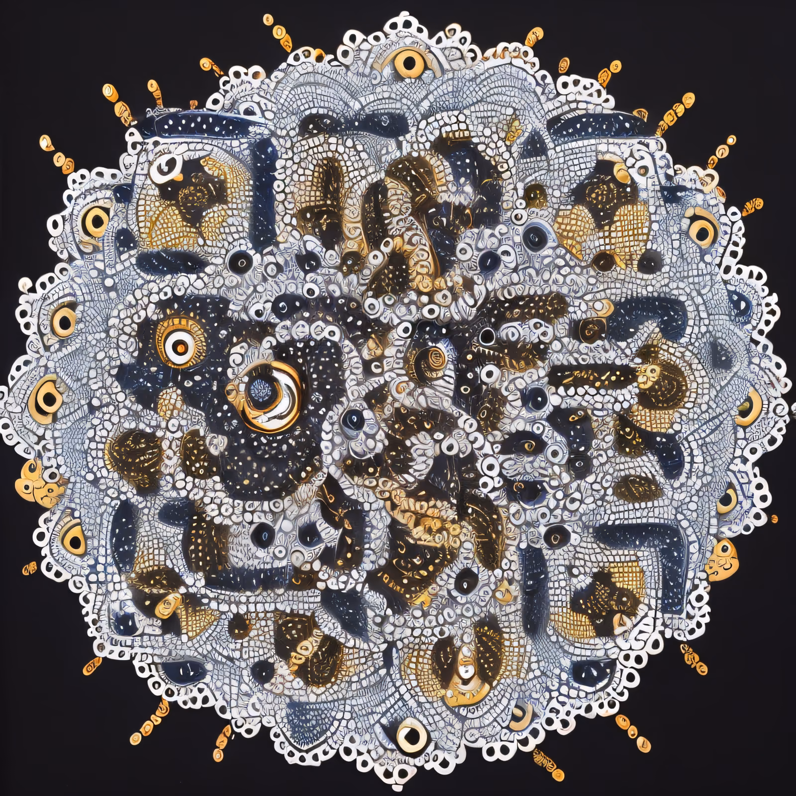 Gold and White Lace Mandala QR Code Art — image 1