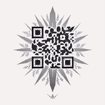 Spiky Leaf Starburst Tattoo QR Code for Temporary Tattoos — image 1
