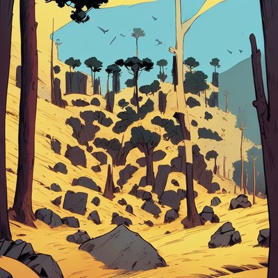 Boulder Hillside Comic Book QR Code for Posters