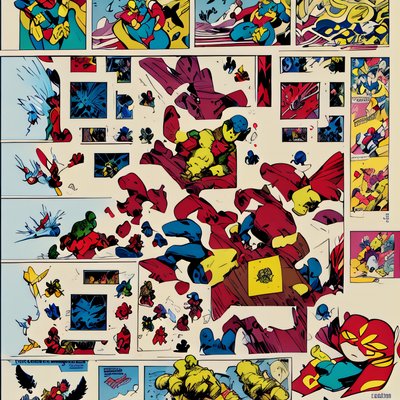 Superhero Comic Page Panels QR Code for Posters