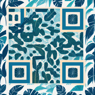 Tropical Leaves Screen Print QR Code for Apparel — image 1