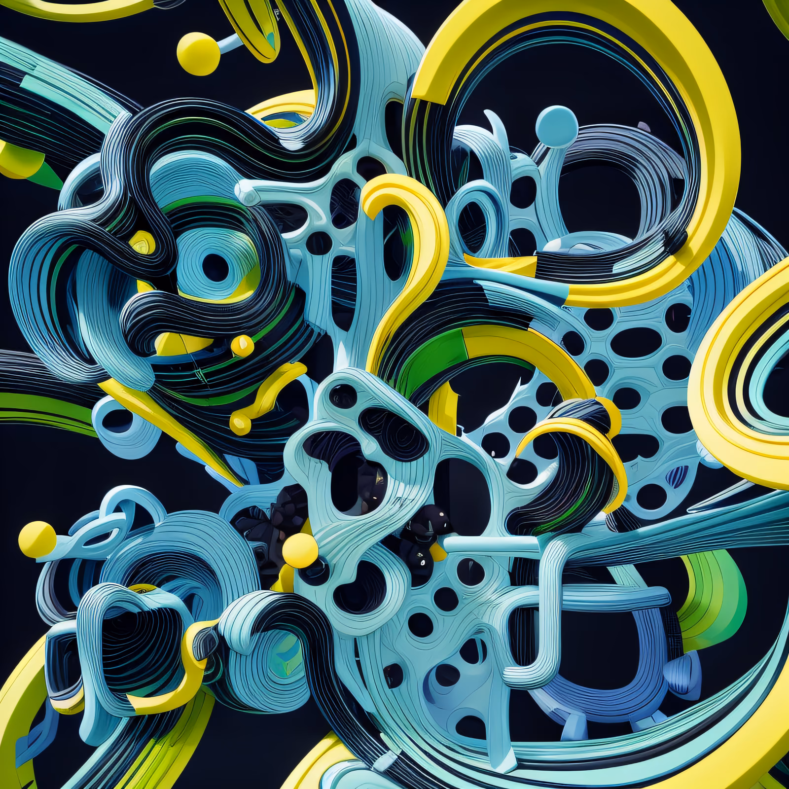 Abstract Ribbon Loops 3D QR Code for Posters — image 1