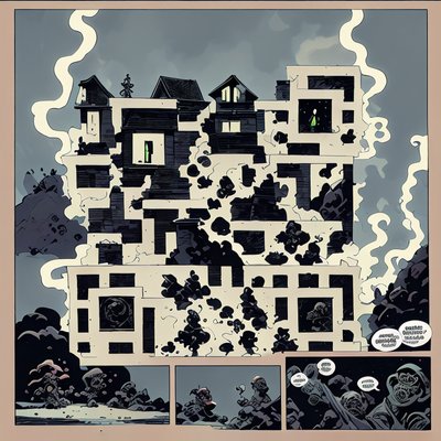 Haunted Mansion Comic Page QR Code for Book Covers