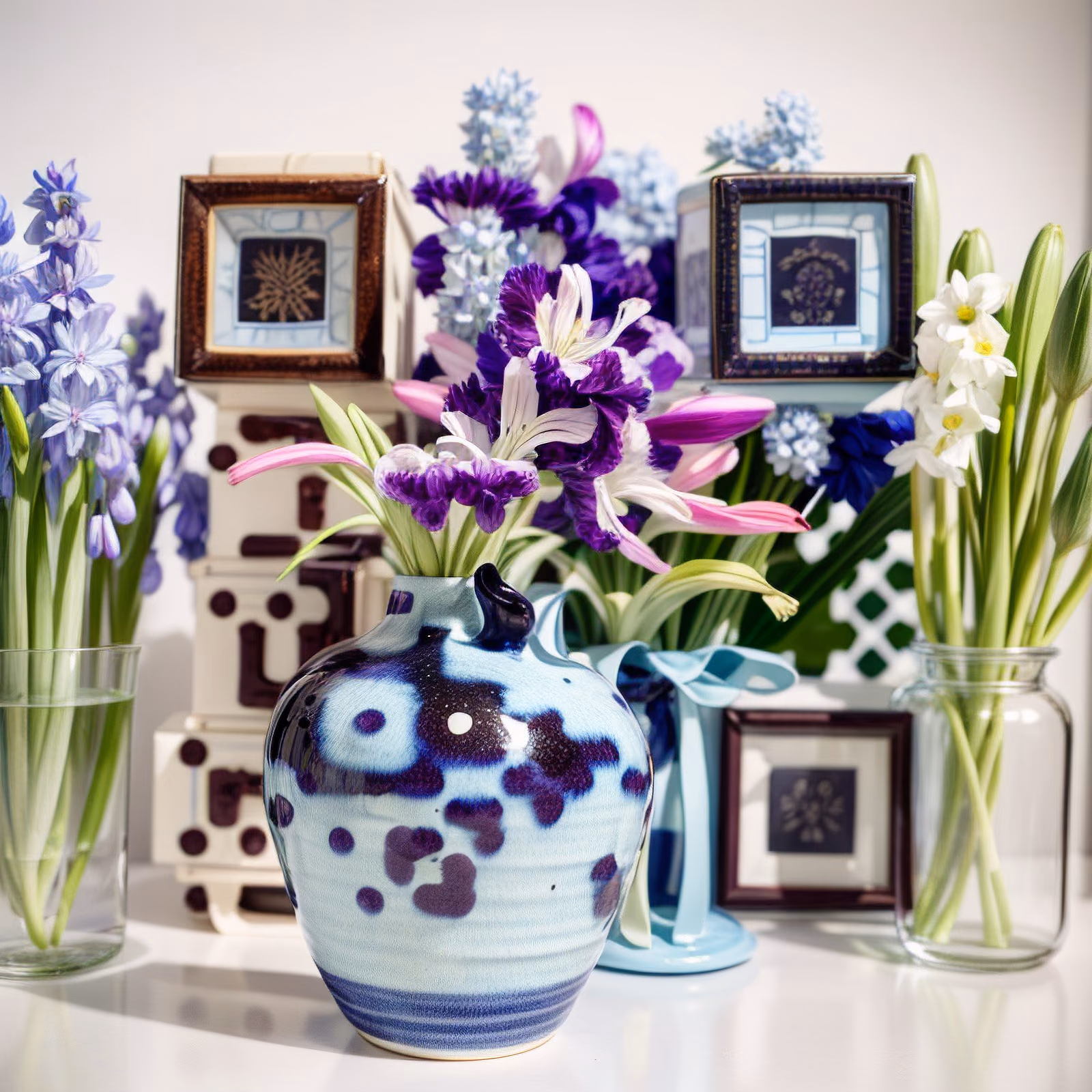 Glazed Vase Flower Still Life QR Code Art — image 1