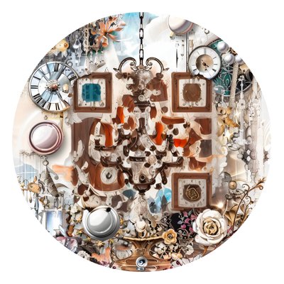 Victorian Chandelier Collage QR Code for Stickers