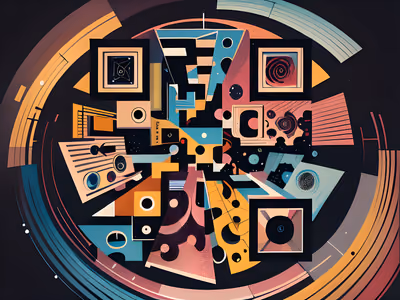 Retro Futuristic Geometric Abstract QR Code for Book Covers — image 1