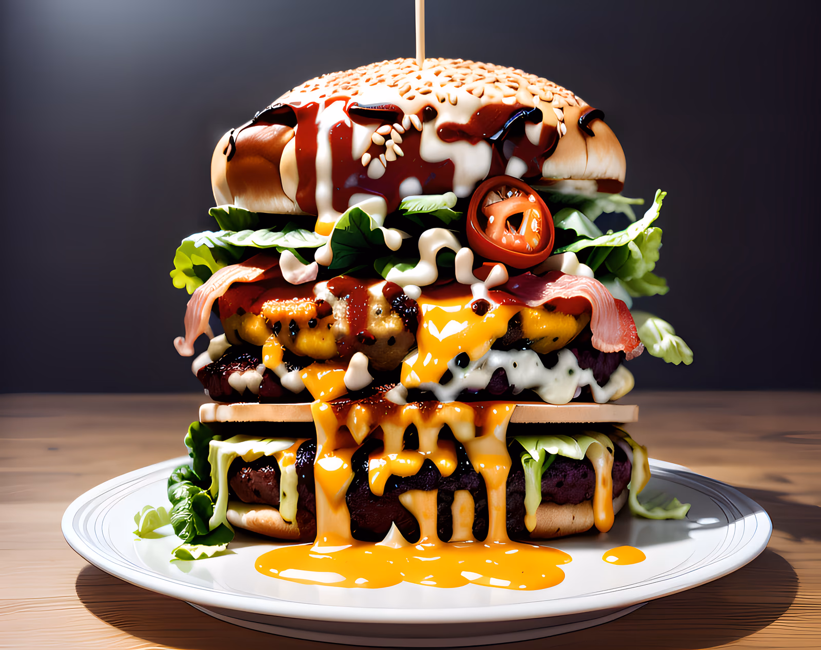 Towering Cheeseburger Photoreal QR Code for Restaurant Menus — image 1