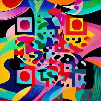Colorful Abstract Shapes Painting QR Code Art