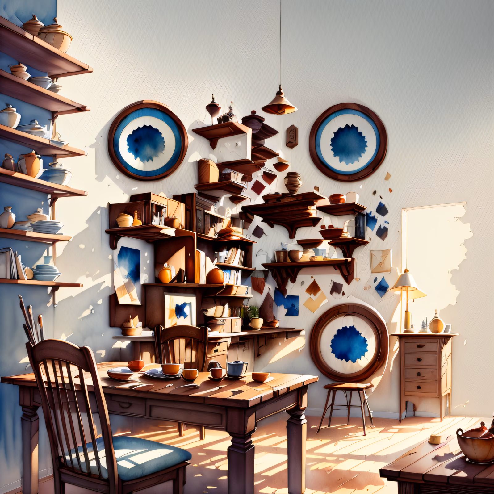 Солнечная комната с полками, живописный QR-код — изображение 1