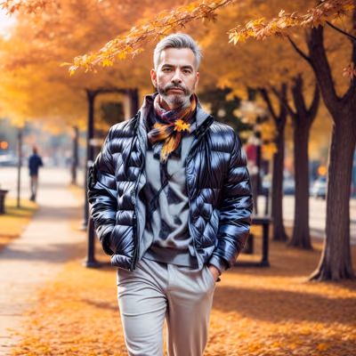 Autumn Park Man Portrait Photorealistic QR Code for Posters — image 1