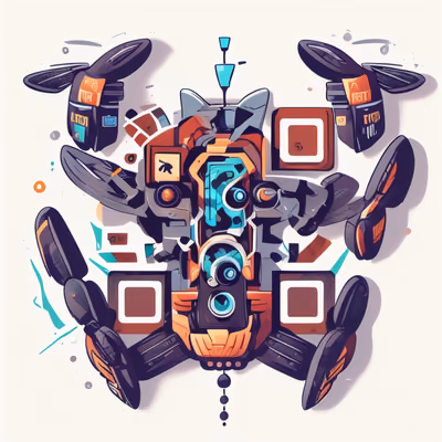 Camera Drone Robot Vector QR Code for Stickers — image 1