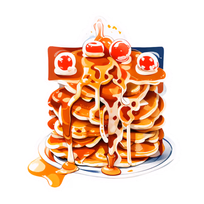 Pancakes and Maple Syrup Vector QR Code for Stickers — image 1