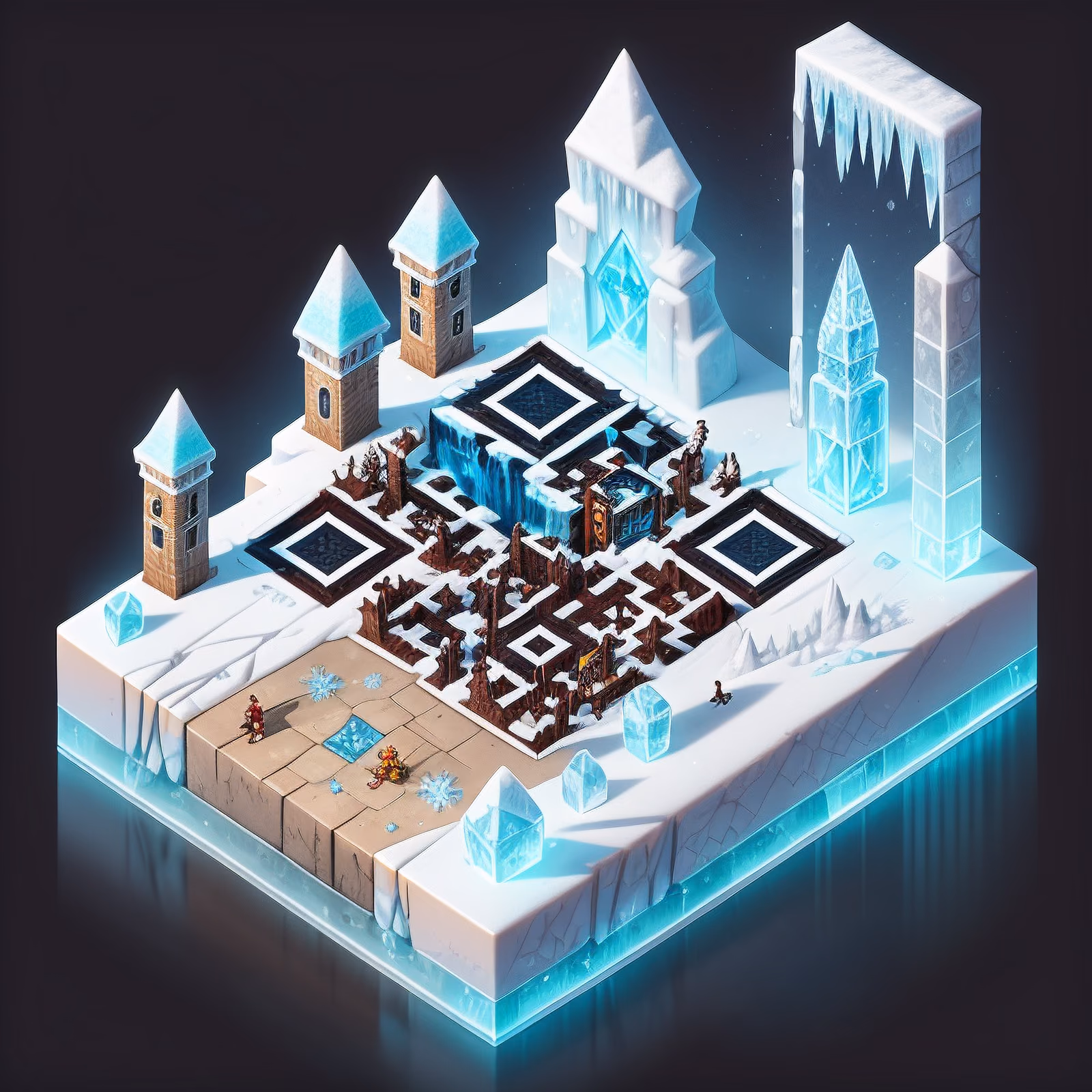 Замёрзший изометрический ледяной форпост: QR-код — изображение 1