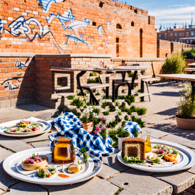 Sunny Terrace Food Photorealistic QR Code for Restaurant Menus — image 1