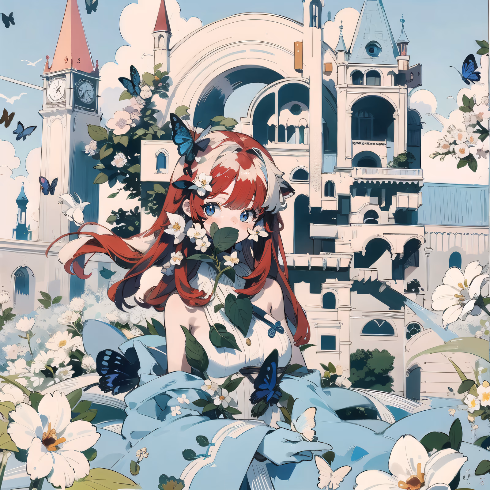Anime Girl Castle Garden QR Code for Posters — image 1
