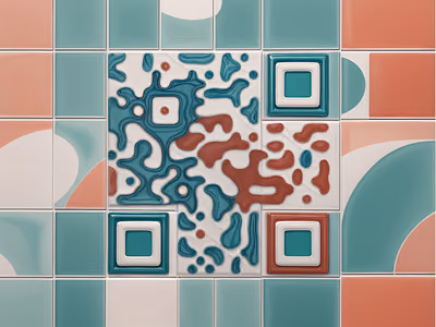 Glazed Ceramic Tile Pattern QR Code Art — image 1