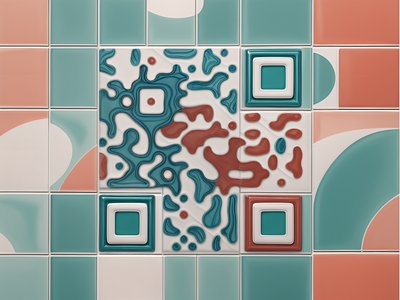 Glazed Ceramic Tile Pattern QR Code Art