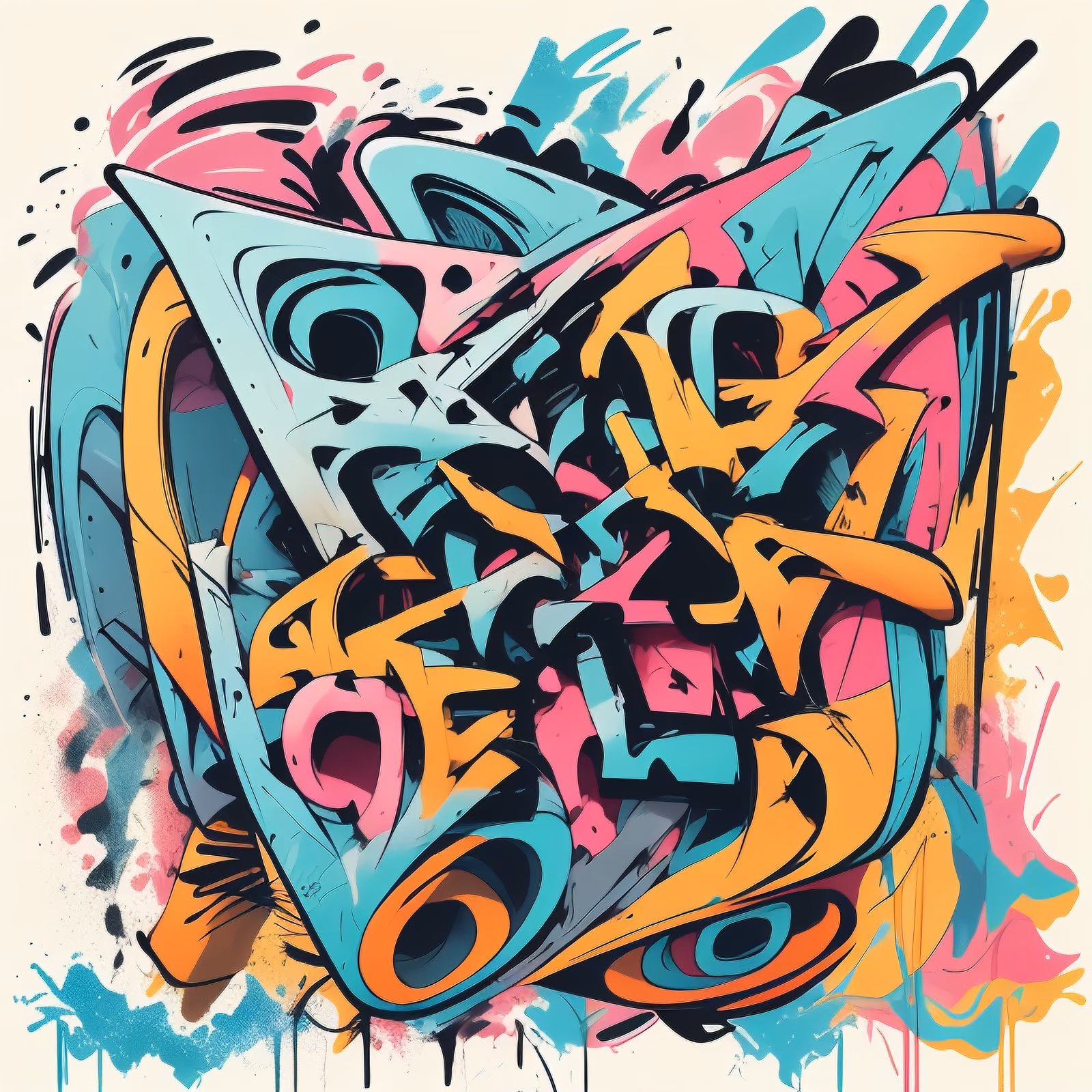 Wildstyle Graffiti Lettering QR Code for Stickers — image 1