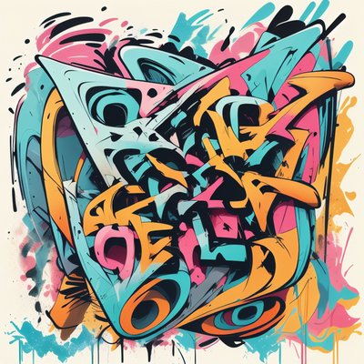Wildstyle Graffiti Lettering QR Code for Stickers