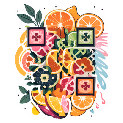 Citrus Fruit Slices Vector QR Code for Stickers — image 1