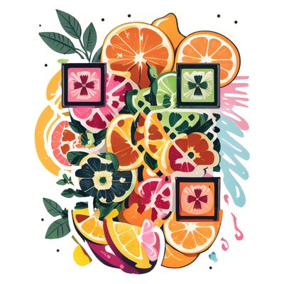 Citrus Fruit Slices Vector QR Code for Stickers