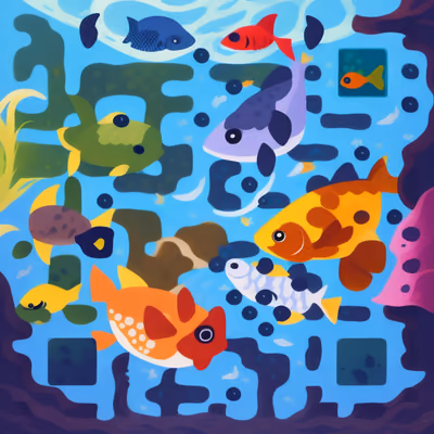 Colorful Fish Underwater Storybook QR Code Art — image 1