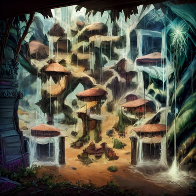 Mushroom Village Fantasy Forest QR Code for Posters — image 1
