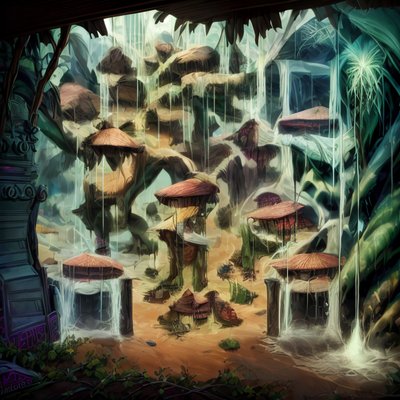 Mushroom Village Fantasy Forest QR Code for Posters