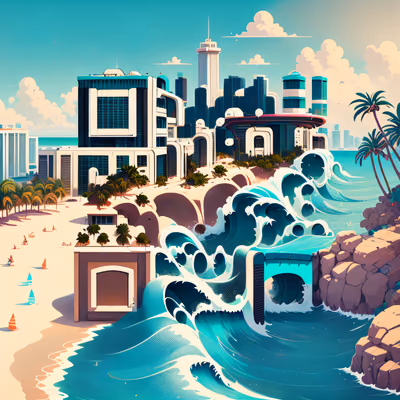 Miami Beach Skyline Game Art QR Code for Posters — image 1