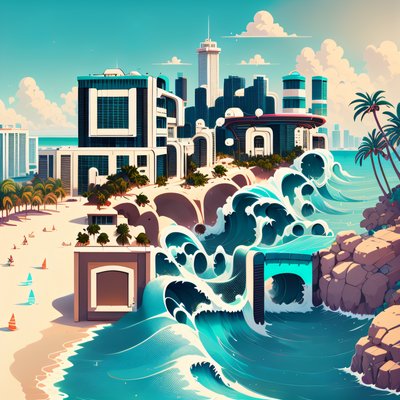 Панорама Майами-Бич: игровой QR-код для постеров