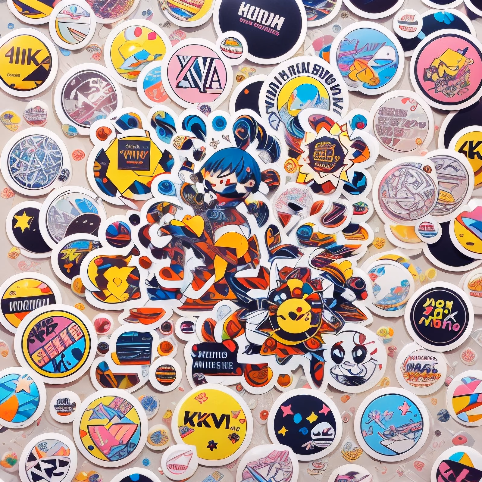 贴纸炸弹拼贴数字二维码艺术，适用于贴纸 — 图片 1