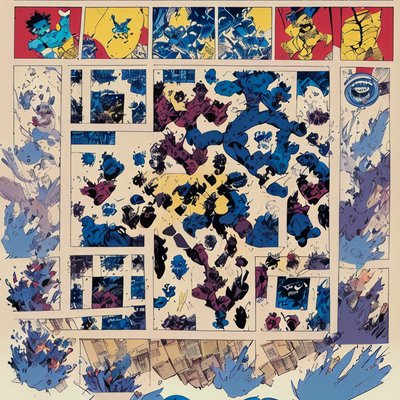 Comic Page Panel Collage QR Code for Posters