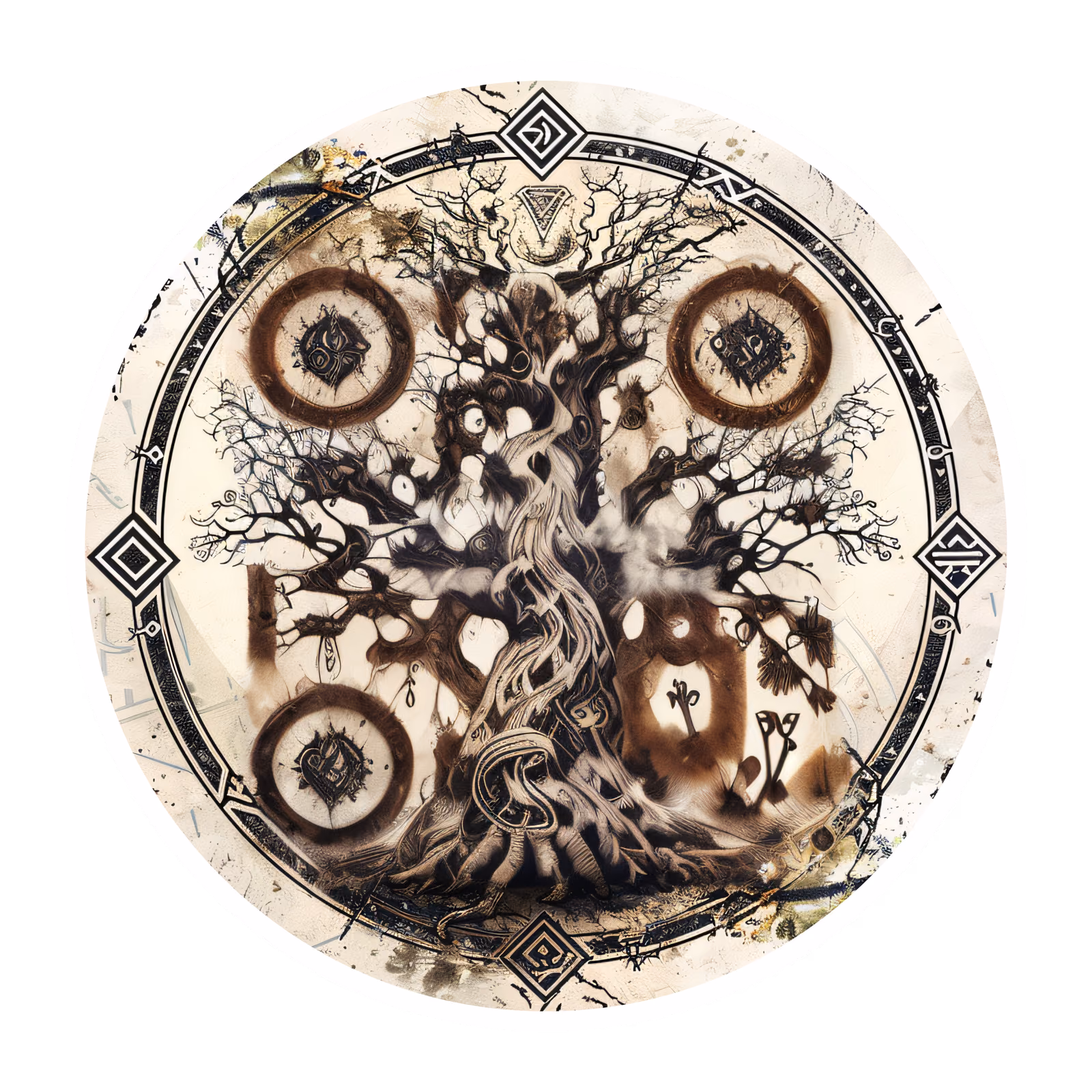 Yggdrasil World Tree Runic QR Code for Stickers — image 1