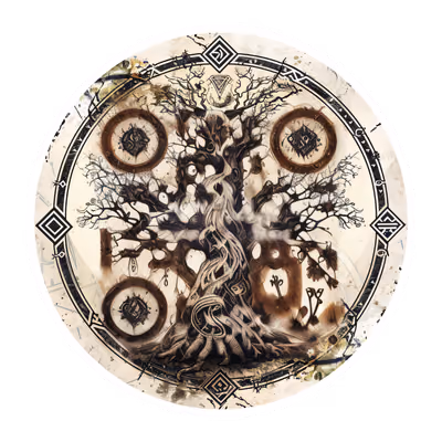 Yggdrasil World Tree Runic QR Code for Stickers — image 1