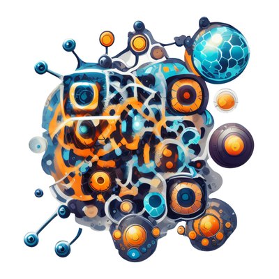Tech Orb Cluster Vector QR Code for Stickers