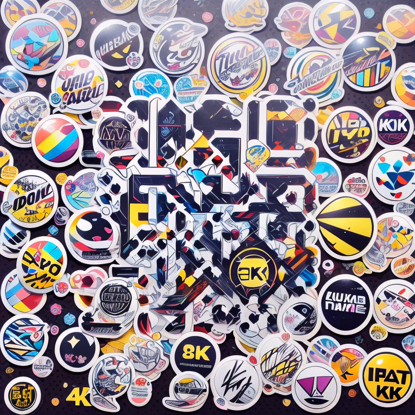 Sticker Bomb Badge Collage Abstract QR Code for Stickers — image 1