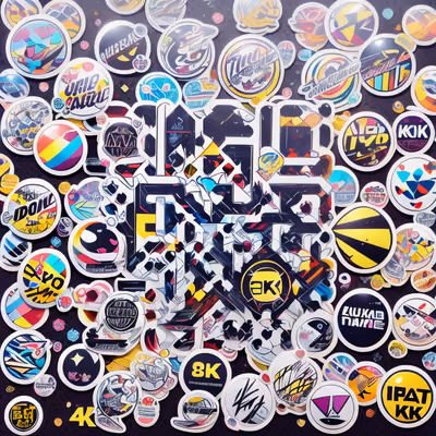 Sticker Bomb Badge Collage Abstract QR Code for Stickers — image 1