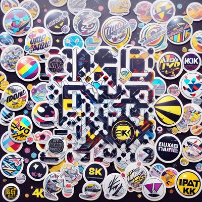 Sticker Bomb Badge Collage Abstract QR Code for Stickers