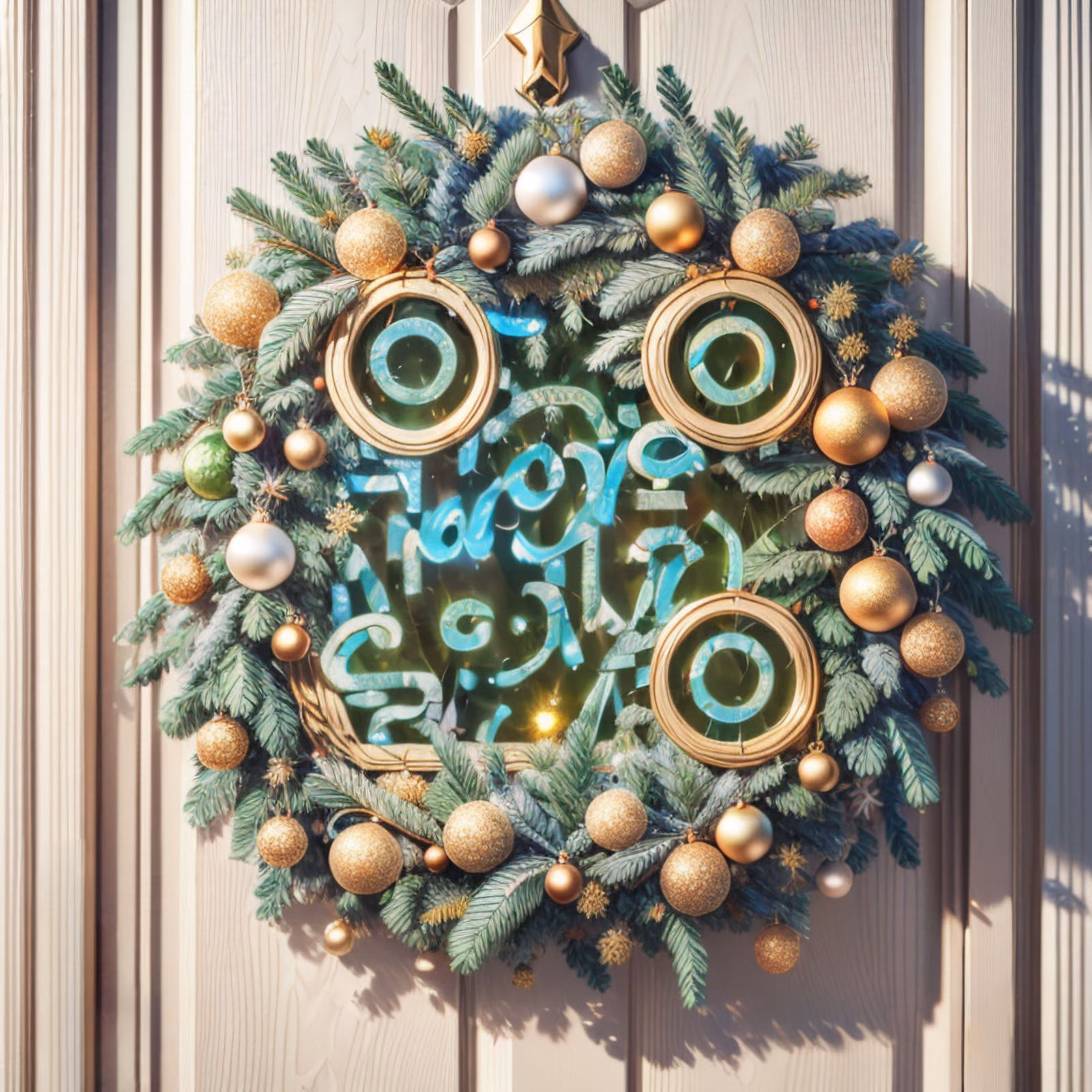 Christmas Door Wreath Digital QR Code for Greeting Cards — image 1