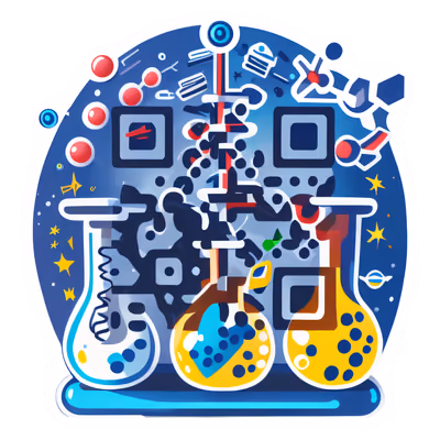 Laboratory Flasks Vector Sticker QR Code for Stickers — image 1