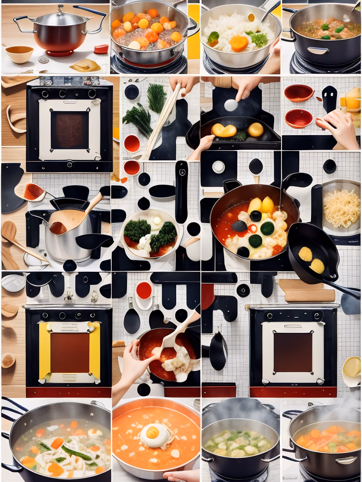 Cooking Pots Pop Collage QR Code for Restaurant Menus — image 1