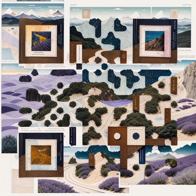 Travel Journal Landscape Collage QR Code Art
