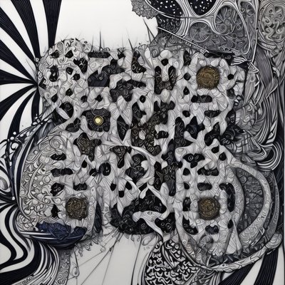 Intricate Black and White Zentangle QR Code Art