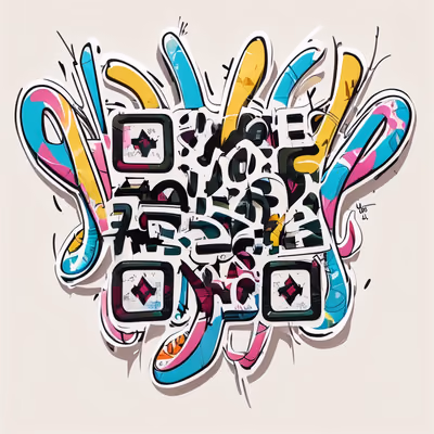 Graffiti Lettering Sticker QR Code for Stickers — image 1
