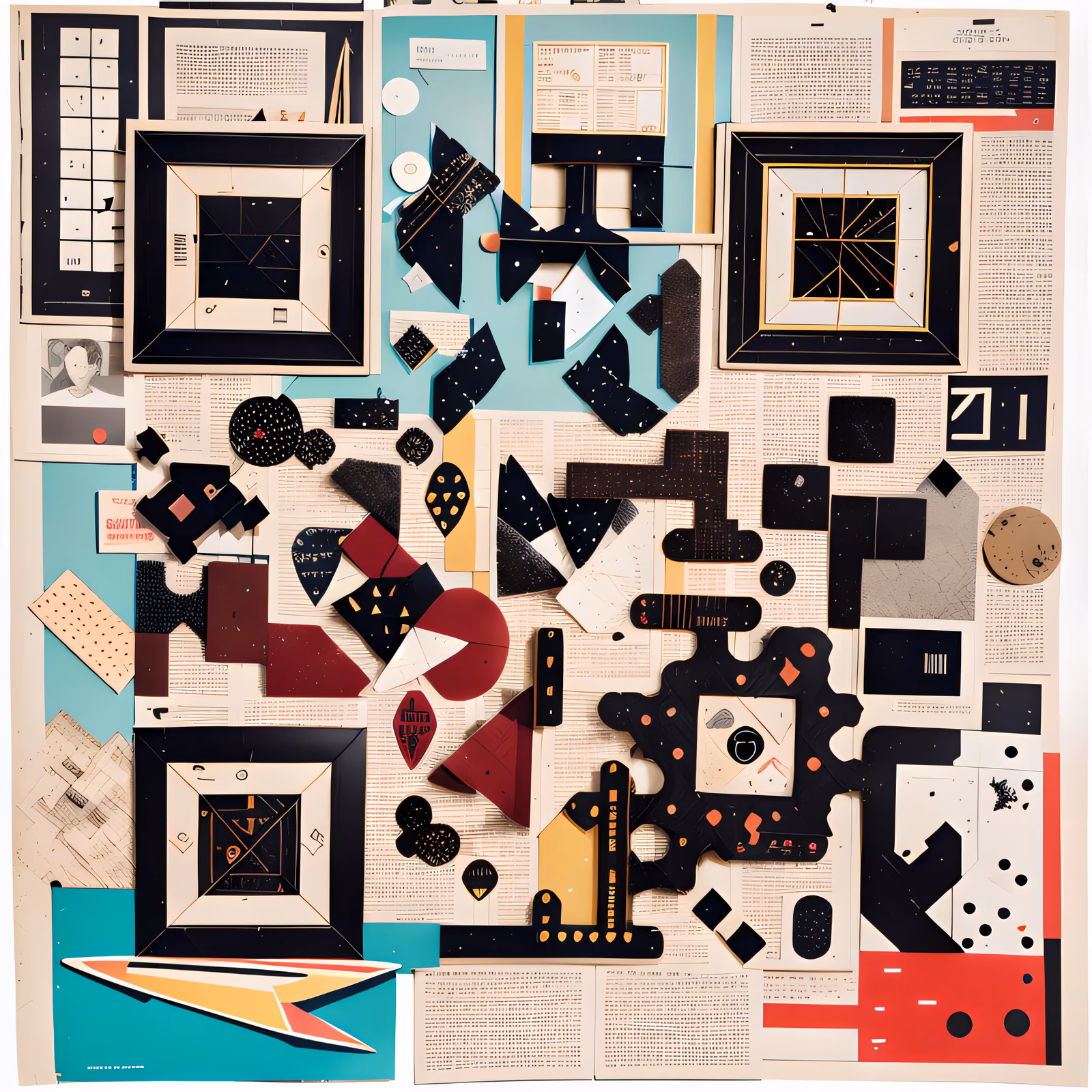 Dada Paper Fragment Collage QR Code for Posters — image 1