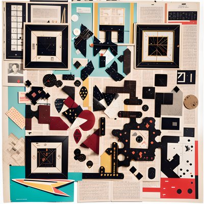 Dada Paper Fragment Collage QR Code for Posters