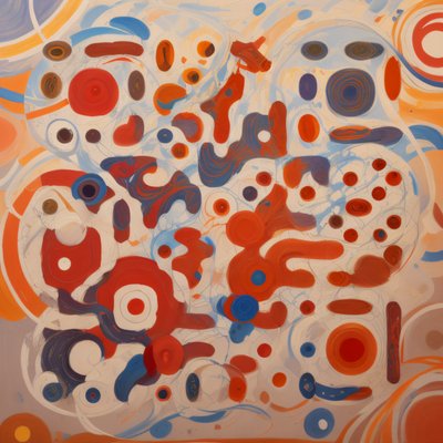 Colorful Abstract Circles Painting QR Code Art