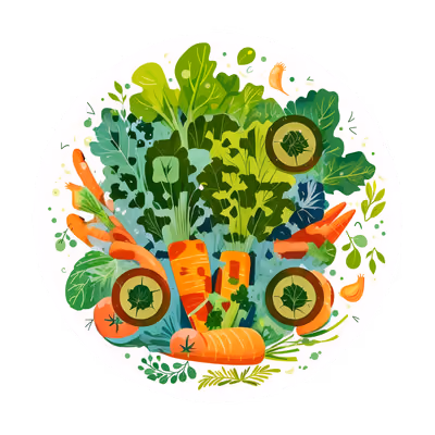 Carrot and Lettuce Garden Vector QR Code for Stickers — image 1