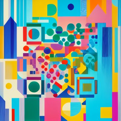 Colorful Geometric Abstract Generative & Geometric Abstract QR Code Art